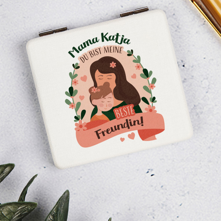 Mama, du bist meine beste Freundin - Taschenspiegel mit Aufdruck