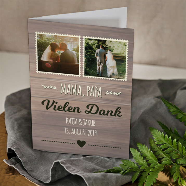 Mama, Papa, Vielen Dank - Glückswunschkarte