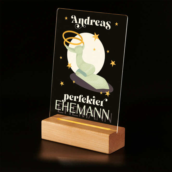 Perfekter Ehemann - Druck auf Acrylglas mit LED Beleuchtung