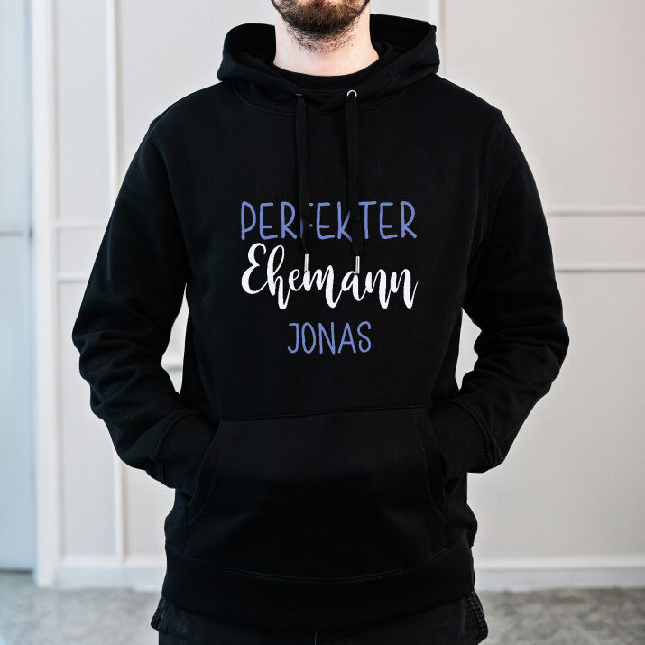 Perfekter ehemann - Schwarzer Kapuzenpullover für Herren