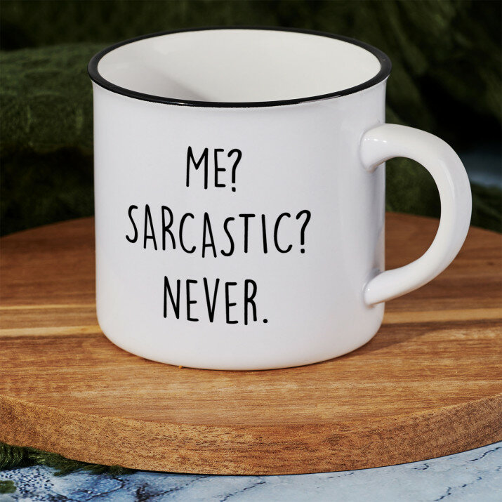 Me sarcastic - Keramikbecher mit schwarzem Rand