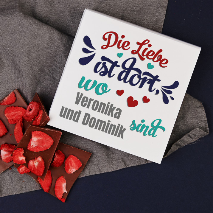 Liebe ist dort - Schokolade mit Erdbeeren
