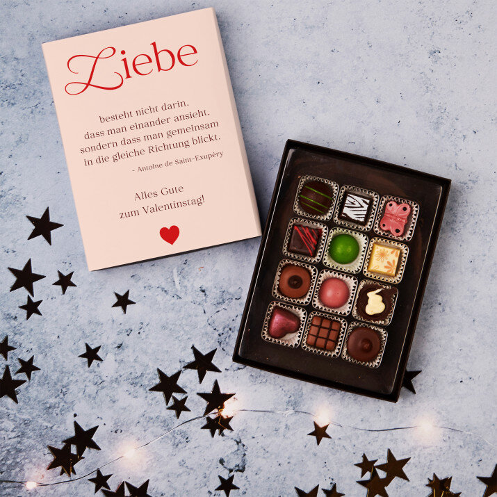 Liebe Zitat - Belgische Pralinen