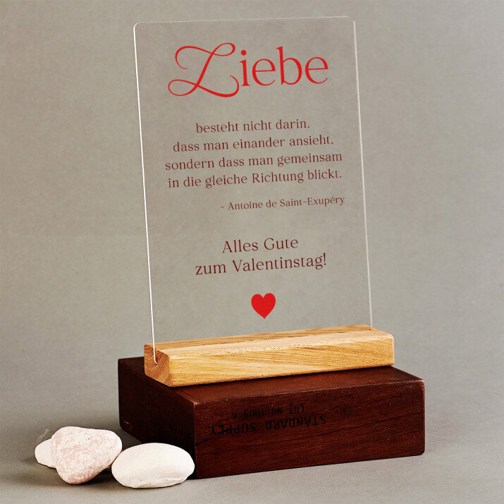 Liebe Zitat - Druck auf Acrylglas