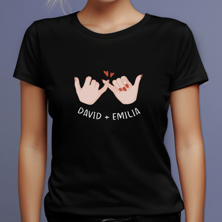 Liebe namen - Schwarzes T-Shirt für Damen