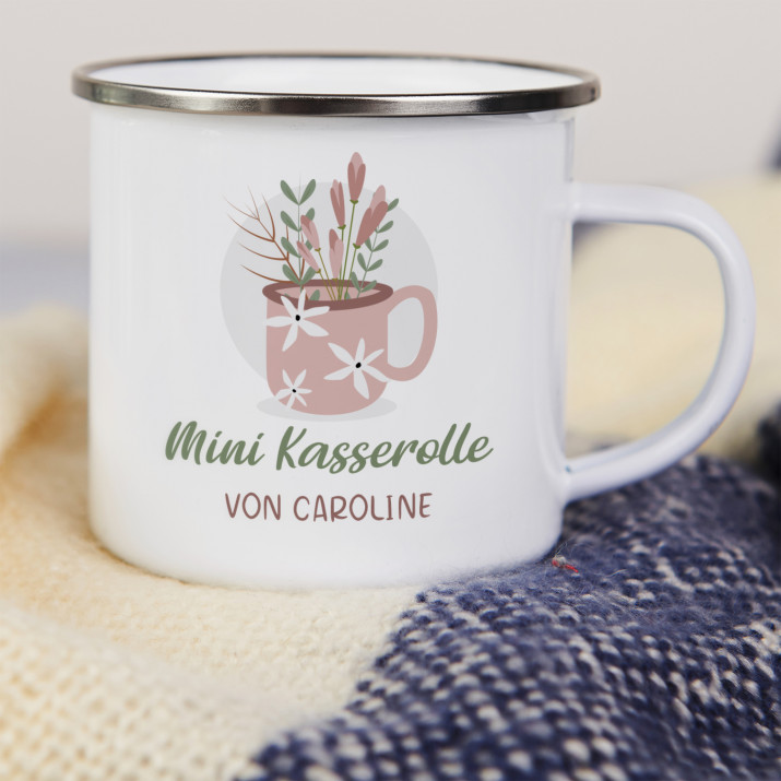 Mini Kasserolle - emaillierter Becher
