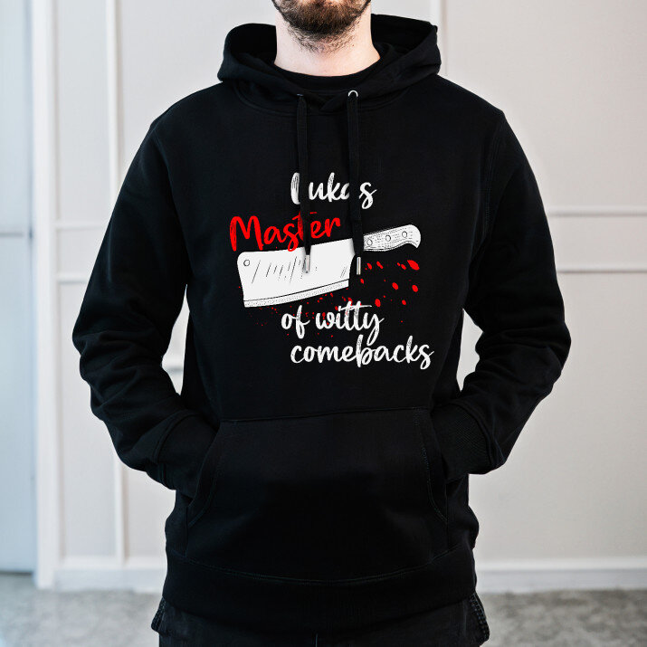 Master of witty comebacks - Schwarzer Kapuzenpullover für Herren