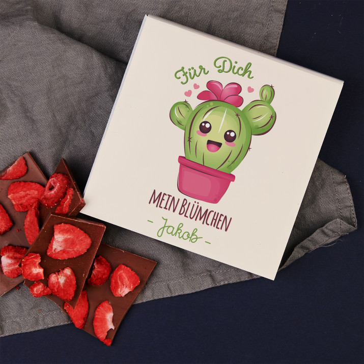 Mein Blümchen - Schokolade mit Erdbeeren