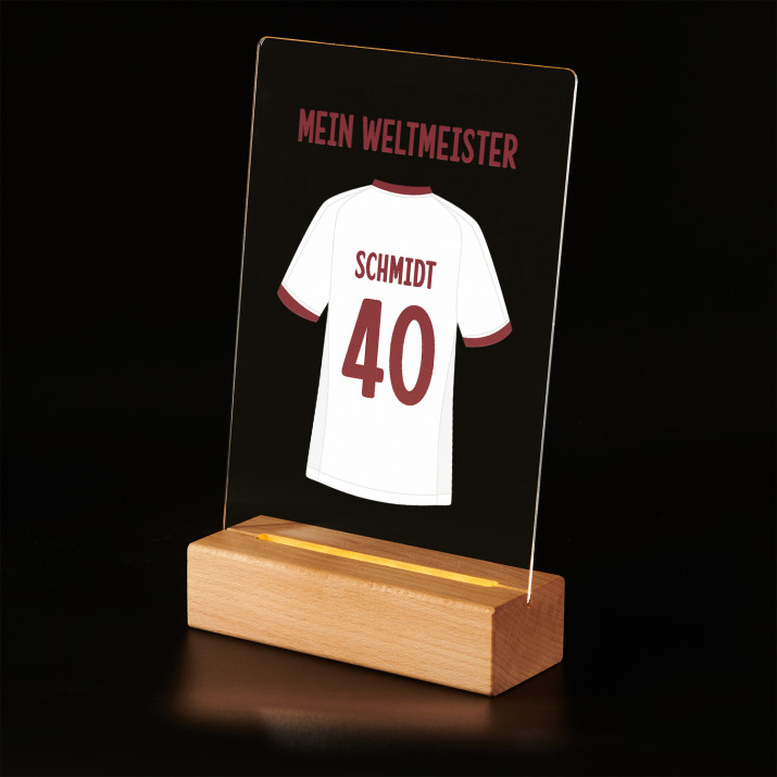 Mein Weltmeister - Druck auf Acrylglas mit LED Beleuchtung