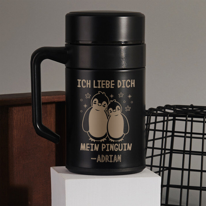 Mein Pinguin - Thermobecher mit Henkel