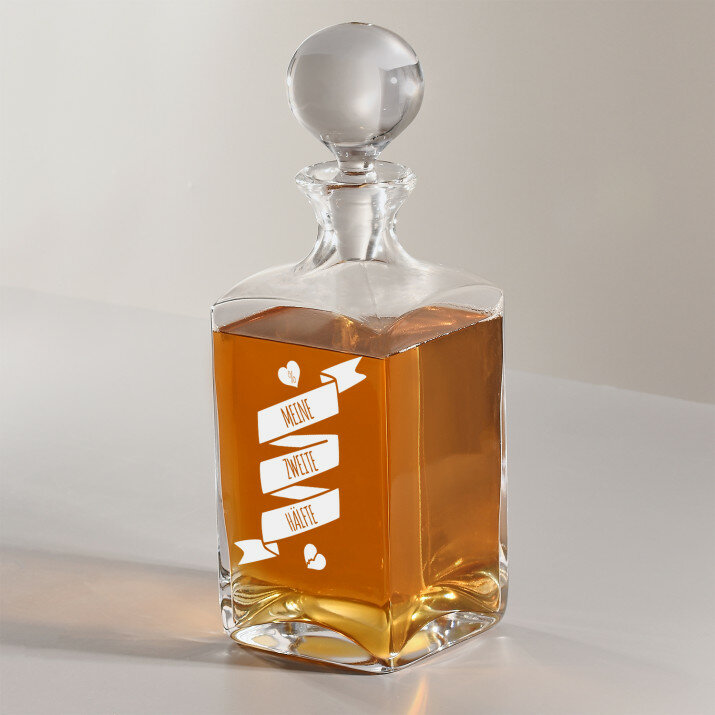 Meine zweite Hälfte - Whiskykaraffe mit Gravur
