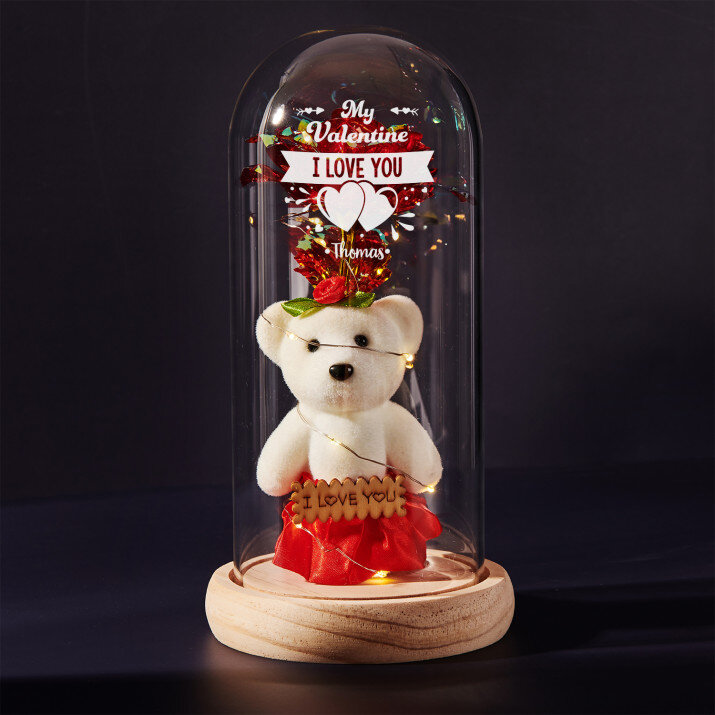 My valentine - Ewige Rose mit Teddybär