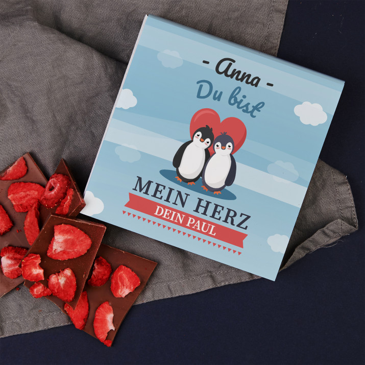 Mein Herz - Schokolade mit Erdbeeren