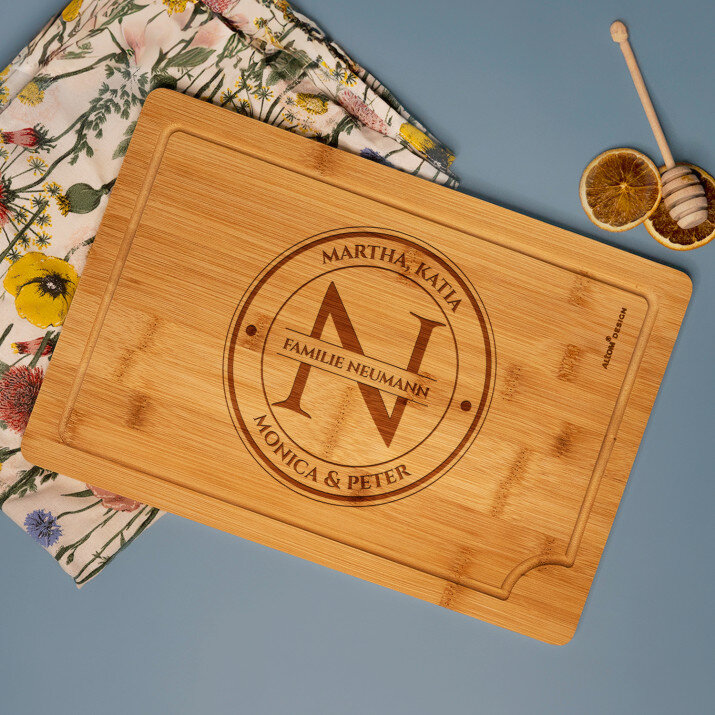 Monogramm - Schneidebrett mit Gravur