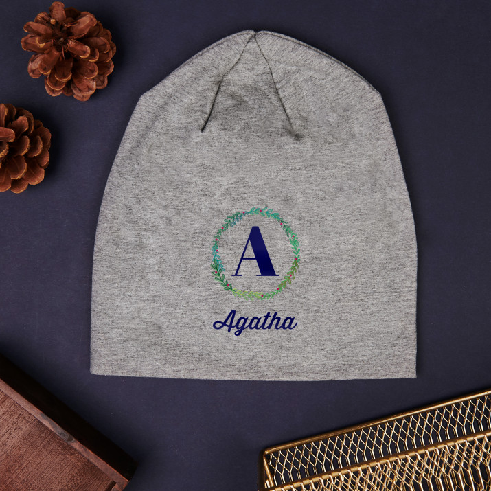 Monogramm Name - Wintermütze für Damen