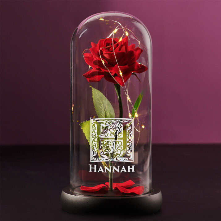 Monogramm - Ewige Rose Im Glas