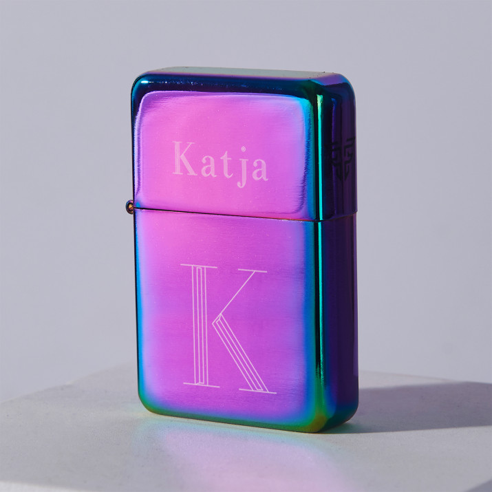Monogramm + name - Regenbogen Feuerzeug