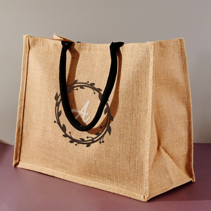 Monogramm laub - Jutetasche