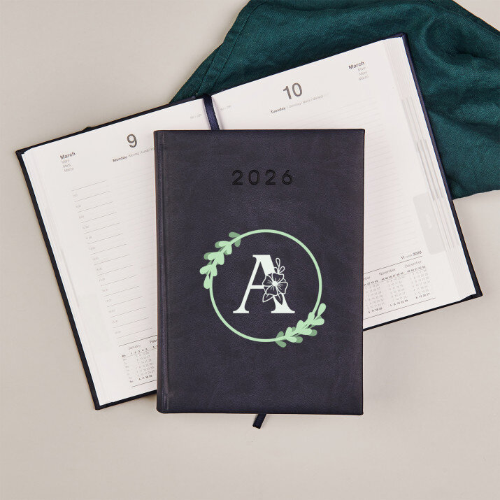 Monogramm im Kreis Blumen - Kalender Monogramm im Kreis Blumen - Kalender