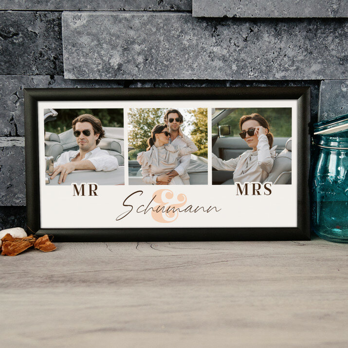 Mr & Mrs - Kunstdruck mit Rahmen