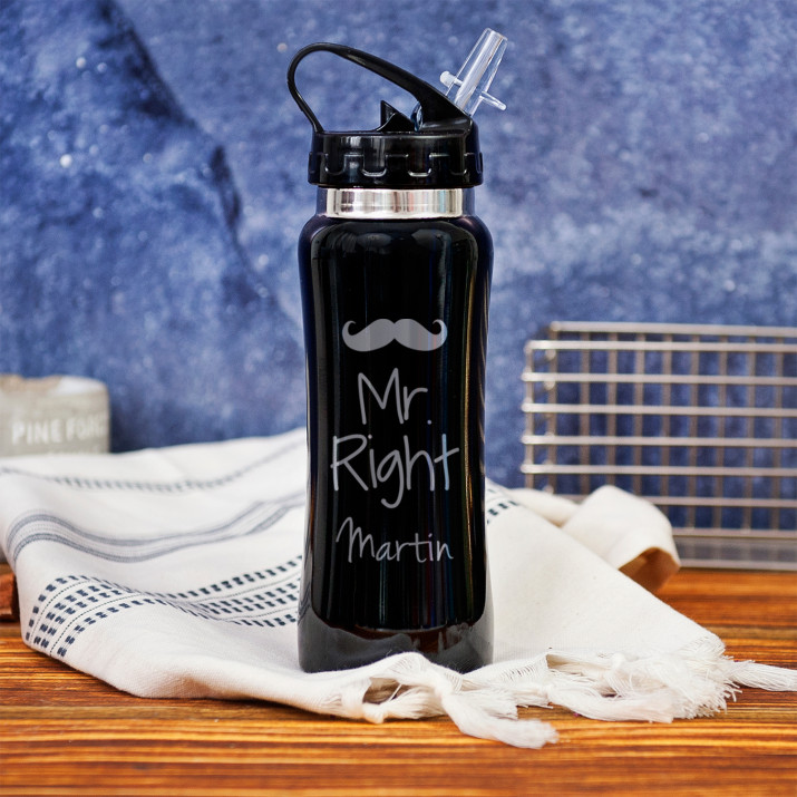 Mr Right - Trinkflasche mit Gravur