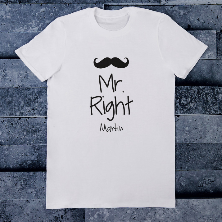 Mr. Right - T-Shirt mit Aufdruck für Herren