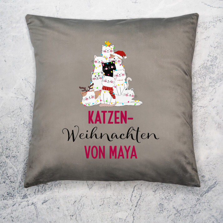 Katzen-Weihnachten - Kissen