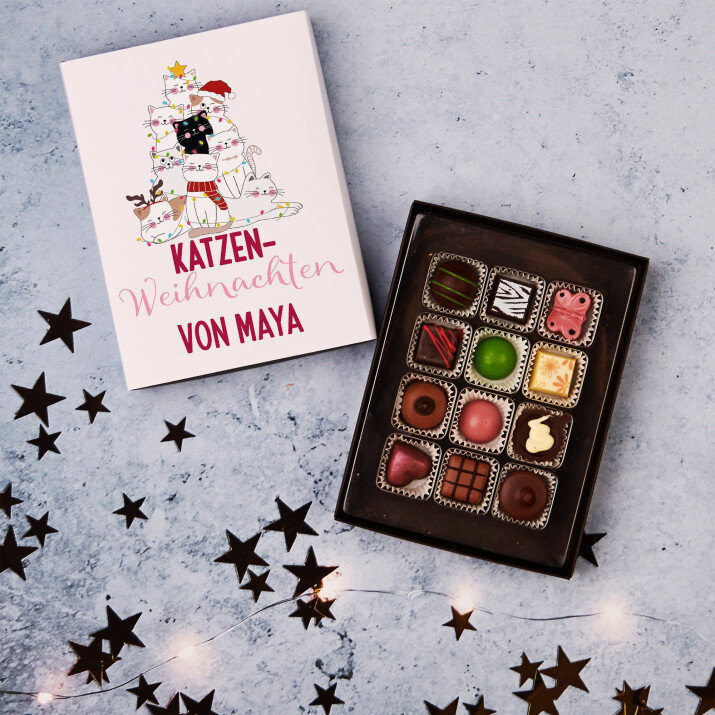 Katzen-Weihnachten - Belgische Pralinen