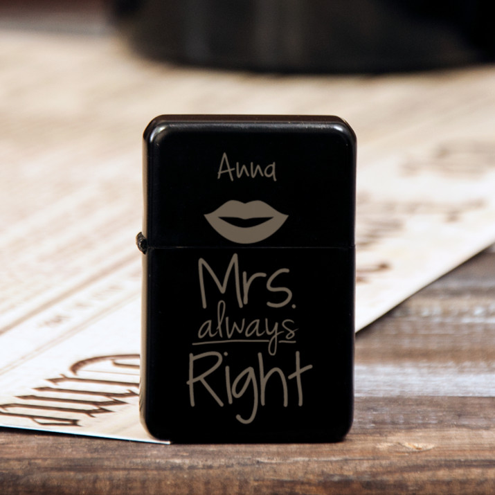 Mrs Right - Feuerzeug mit Gravur
