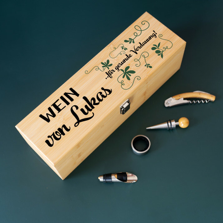 Gute Verdauung - Weinkiste mit Zubehör