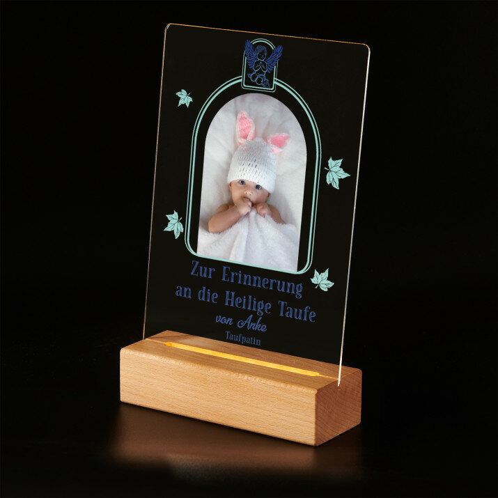 Zur Erinnerung an die Heilige Taufe - Druck auf Acrylglas mit LED Beleuchtung