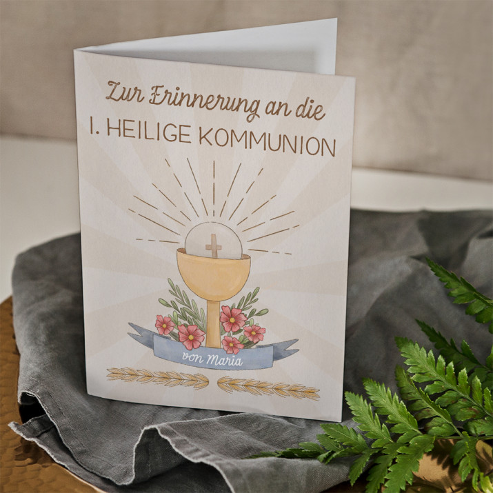 Zur Erinnerung an die I. Heilige Kommunion - Glückwunschkarte