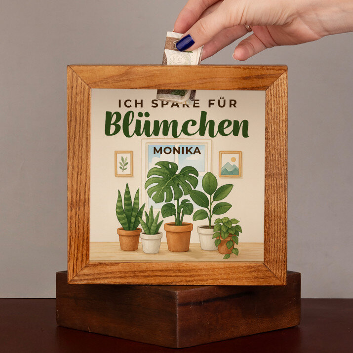 Für Blümchen - Holzspardose