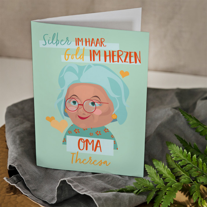 Silber im Haar,Gold im Herzen - Glückwunschkarte