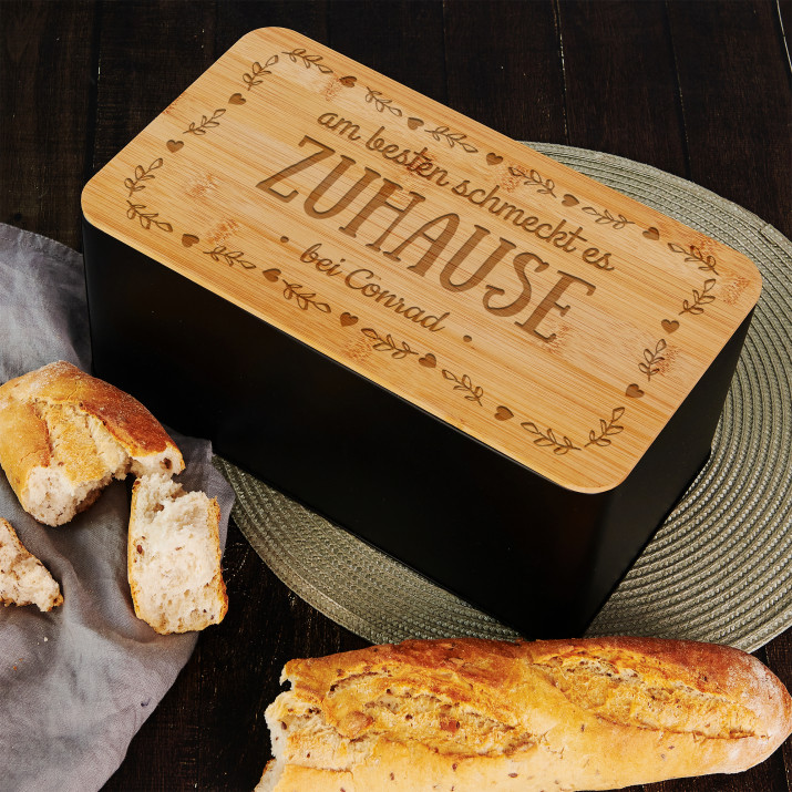 Am besten schmeckt es zu Hause - Brotkasten mit Gravur