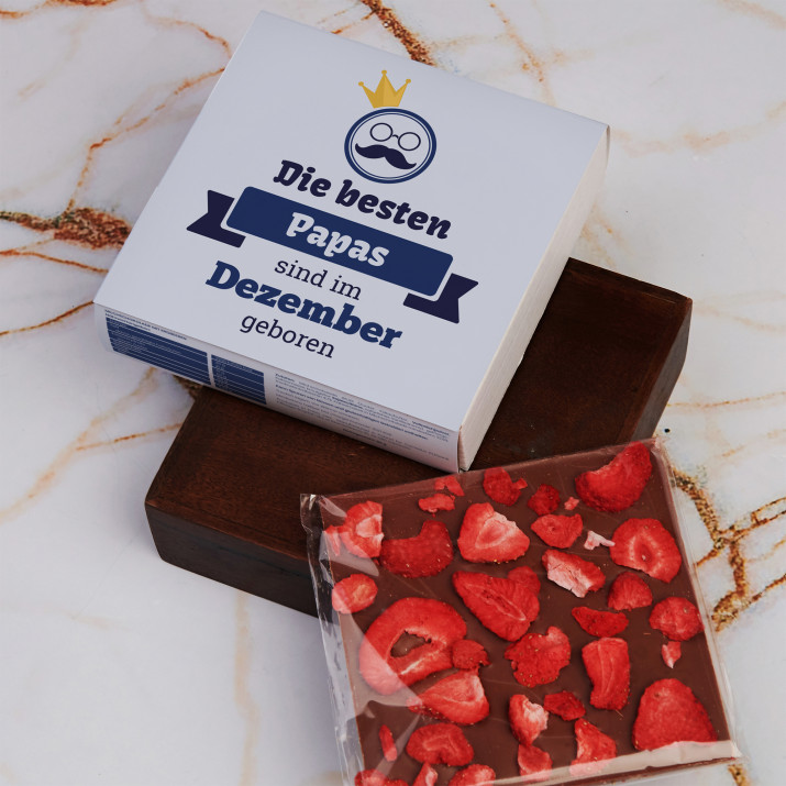 Beste Papas - Schokolade mit Erdbeeren