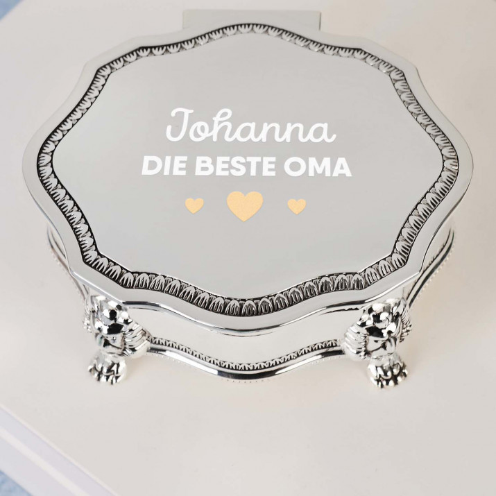 Beste Oma - Silbernes Schmuckkästchen