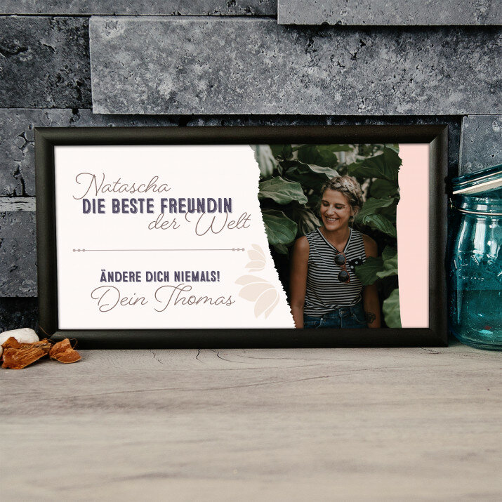 Die beste Freundin der Welt - Kunstdruck mit Rahmen