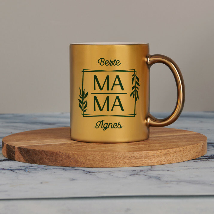 Beste mama blätter - Goldbecher