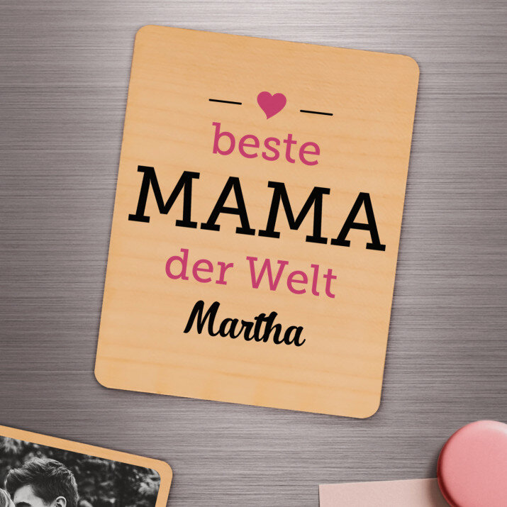 beste Mama - Holzmagnet