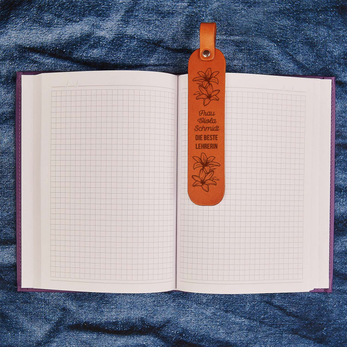 Beste Lehrerin - Leder-Lesezeichen