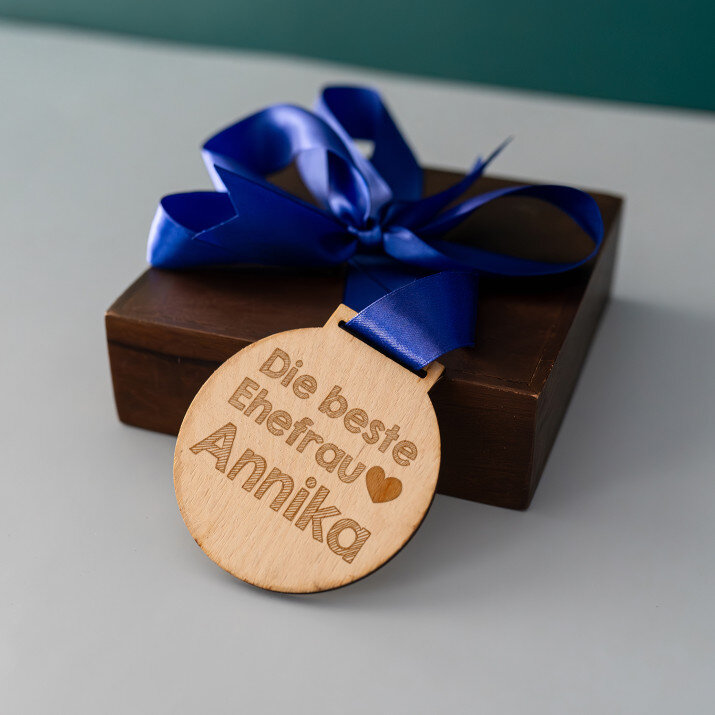 Beste ehefrau - Holzmedaille