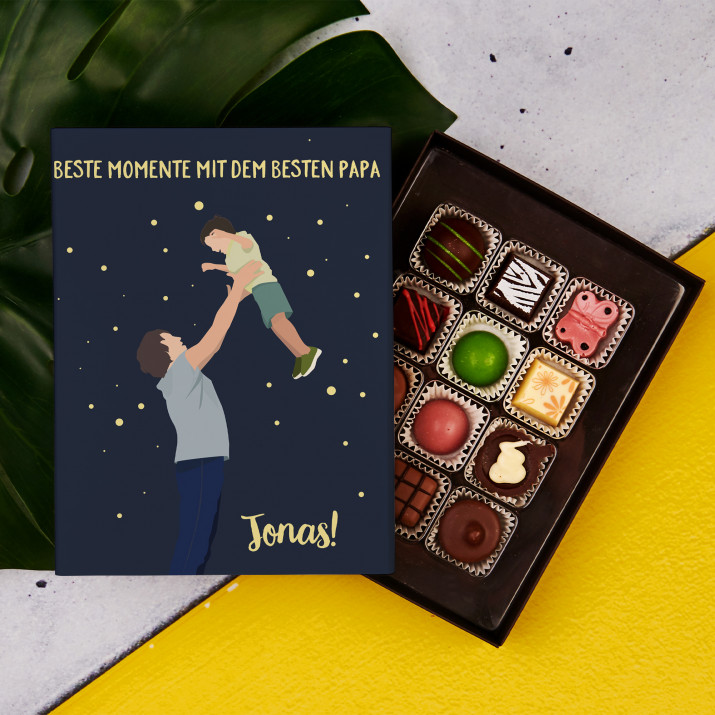 Beste Momente mit dem besten Papa - Junge - Belgische Pralinen