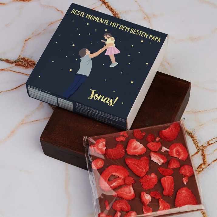Beste Momente mit dem besten Papa - Mädchen - Schokolade mit Erdbeeren