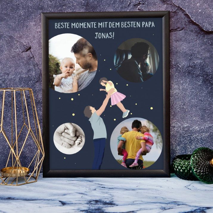 Beste Momente mit dem besten Papa - Mädchen - Collage aus Fotos