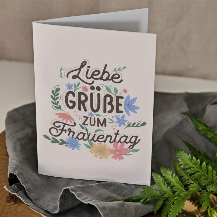 Liebe Grüße zum Frauentag - Glückwunschkarte