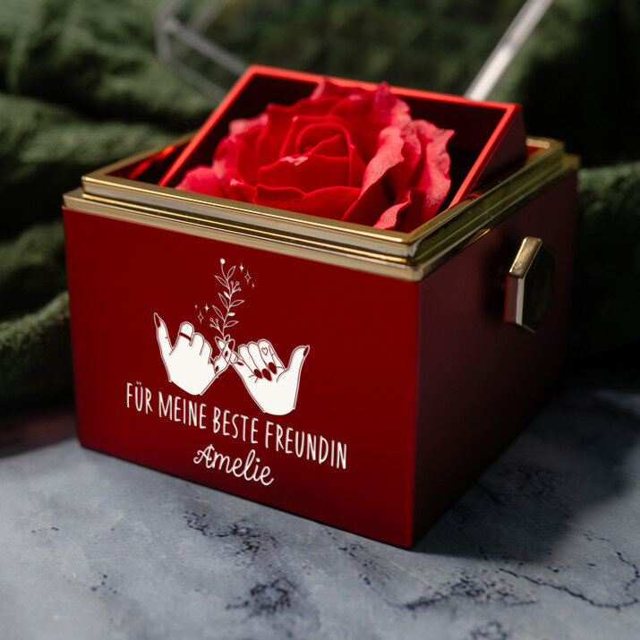 Beste freundin - Schmuckkästchen mit einer Rose