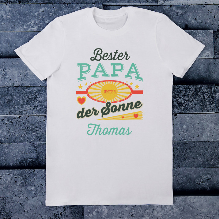 Bester Papa unter der Sonne - T-Shirt mit Aufdruck für Herren