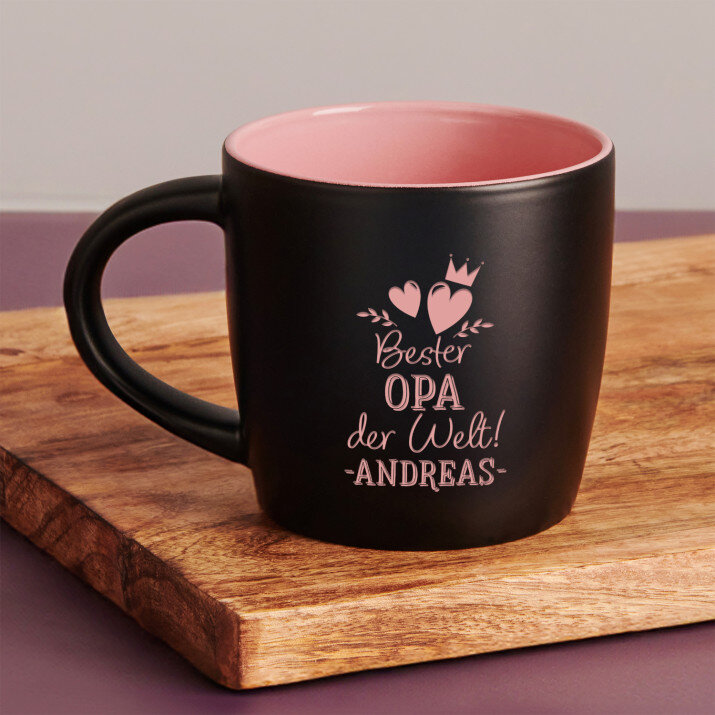 Der beste Opa Herzen - Schwarzer keramikbecher Der beste Opa Herzen - Schwarzer keramikbecher