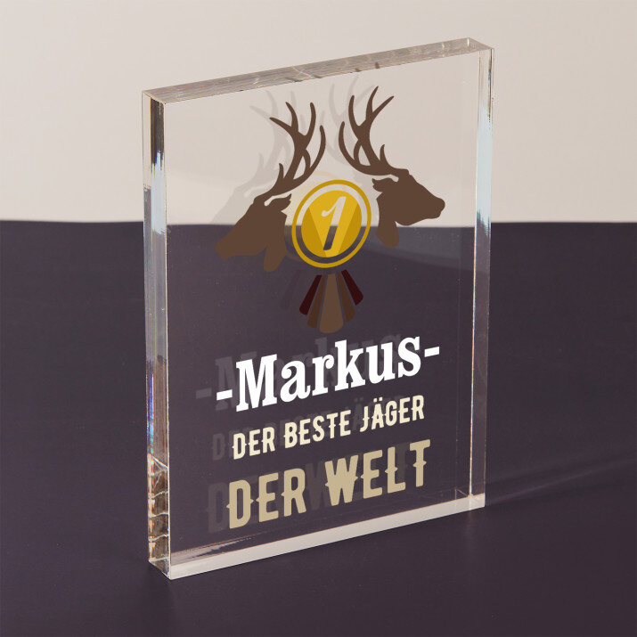 bester Jäger - Acrylblock